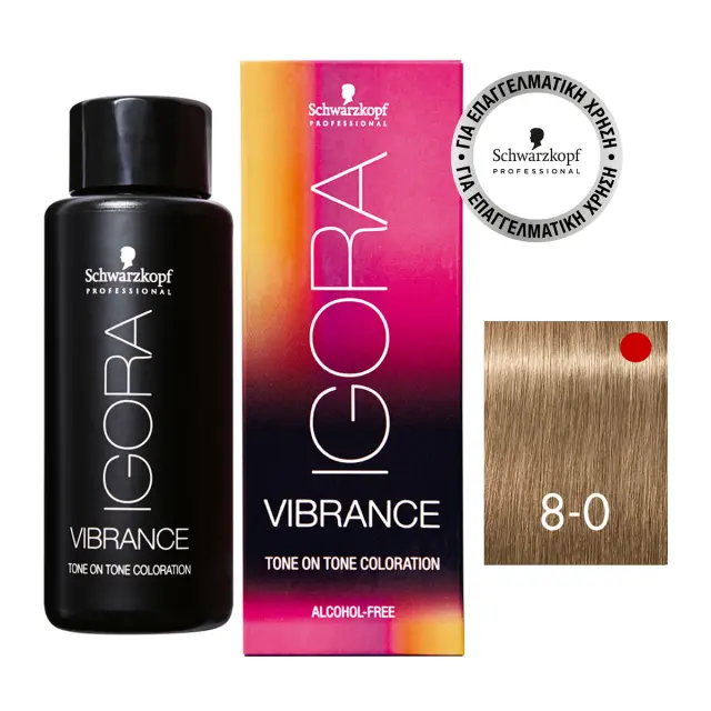 Schwarzkopf Igora Vibrance 8-0 Ξανθό Ανοιχτό 60ml 2