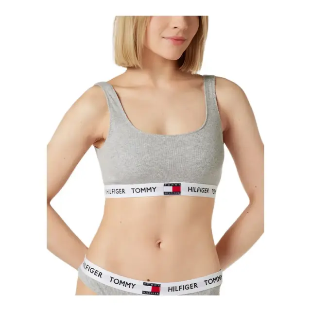 Tommy Hilfiger Γυναικείο Μπουστάκι Flag Logo Band, Χρώμα Light Grey Heather - M
