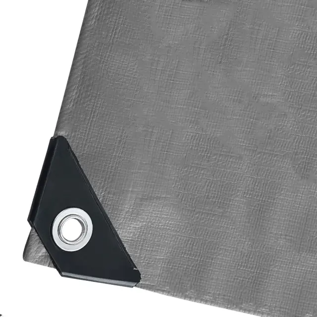 Grasher Αδιάβροχος μουσαμάς-τέντα με κρίκους 190gr/m² 8x10m Γκρί / 103845