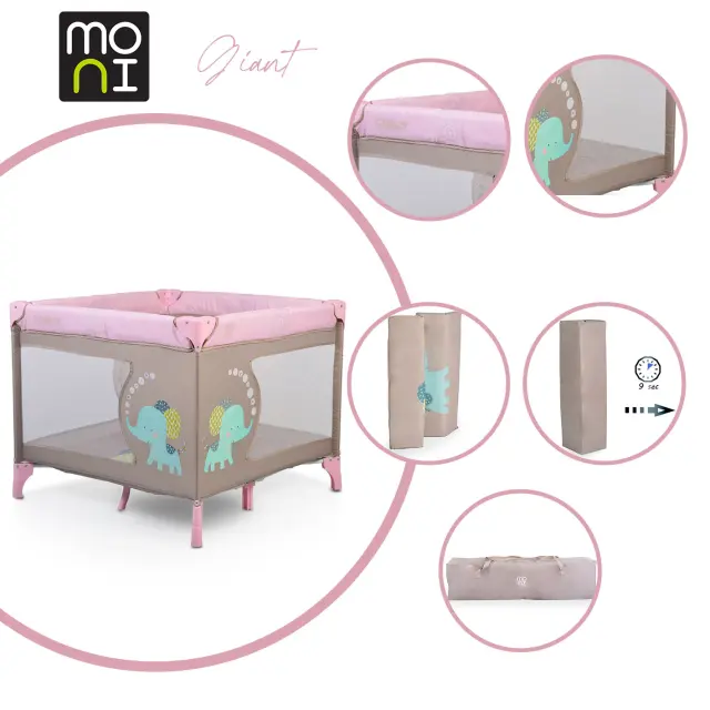 MONI - Playpen Giant pink - 3800146247768