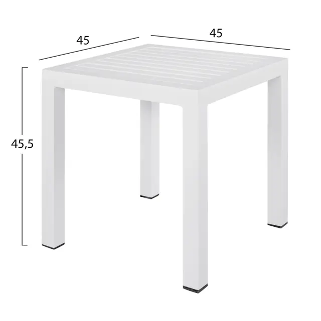 ΤΡΑΠΕΖΙ ΑΛΟΥΜΙΝΙΟΥ FB95402.01 ΛΕΥΚΟ 45x45x45,5 εκ. 2