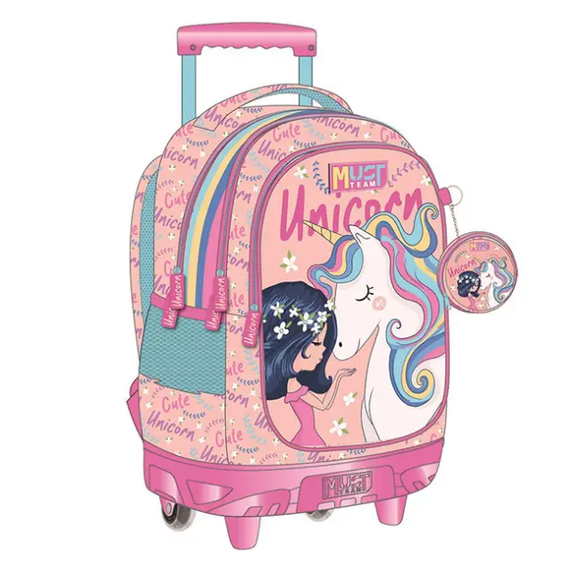 Must Σχολική Τσάντα Τρόλεϊ Δημοτικού 3 θήκες Girl & Unicorn (000587219)