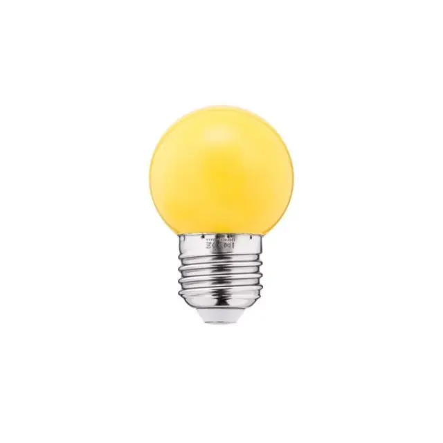 LED Color Bulb 1W E27 G45 240V 55Lm PC yellow