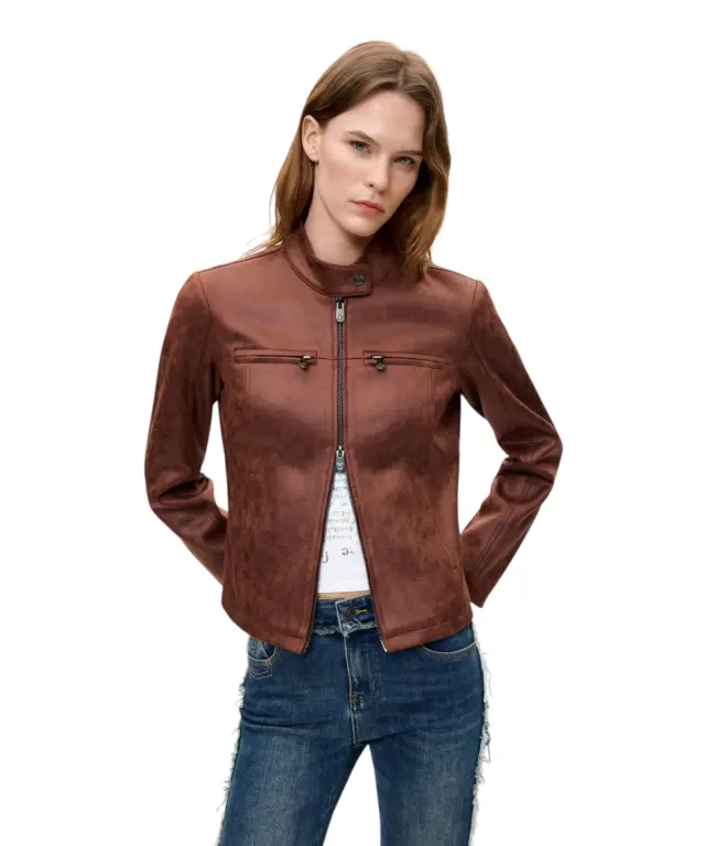 Desigual - Γυναικείο Τζάκετ Bikercy 26WWEW09-6044 Καφέ - XL