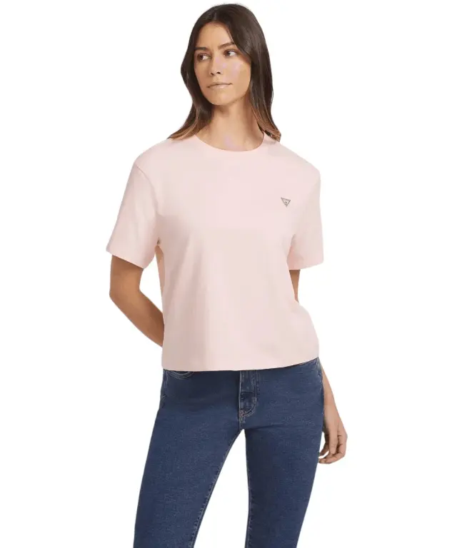 Guess - Γυναικείο T-Shirt Boxy Fit W4YI05K8HM0-G6R4 Ροζ - XS