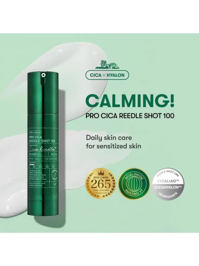 VT Cosmetics Pro Cica Reedle Shot 100 Εντατικό Serum Προσώπου για Καταπράυνση και Βελτίωση της Υφής, 50ml 2