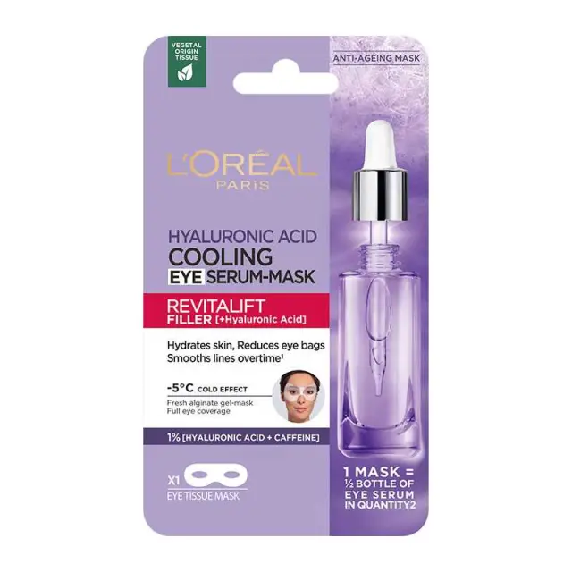 L'Oreal Revitalift Filler Υφασμάτινη Μάσκα Ματιών Με Υαλουρονικό Οξύ & Καφεΐνη 11g
