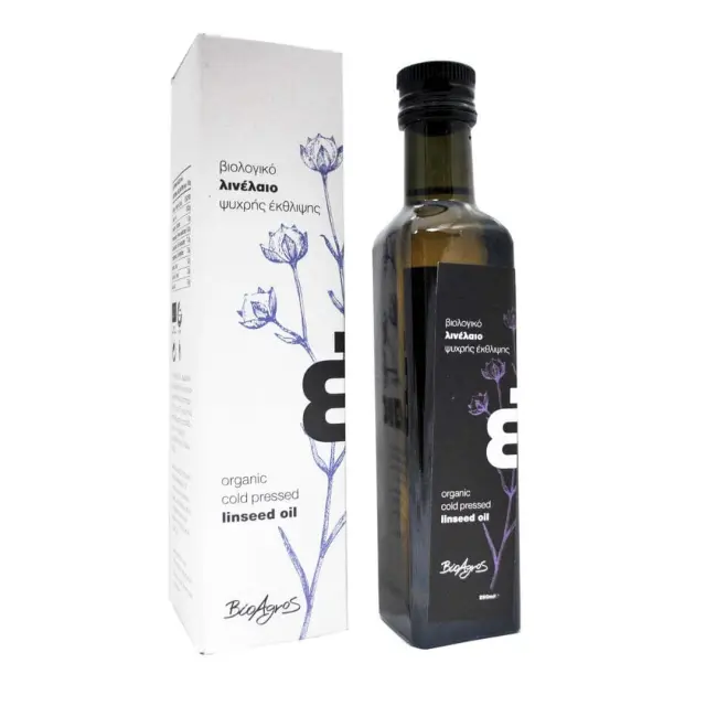 Βιολογικό Λινέλαιο Ψυχρής Έκθλιψης 250mL - Βιοαγρός