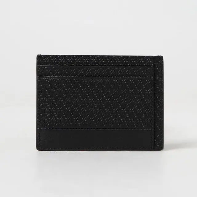 Calvin Klein - Ανδρική Δερμάτινη Καρτοθήκη Monogram-embossed Card Holder K50K511375-0GL Μαύρο 2