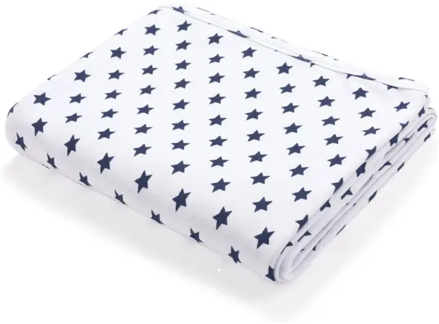Κουβέρτα Διπλής Όψεως 75x100cm Interlock Navy Blue Stars 5904506811267 2