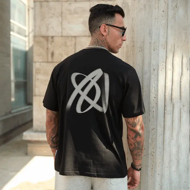 T-shirt Noshame® Oversized Μαύρο με τύπωμα - 142678 - XXL