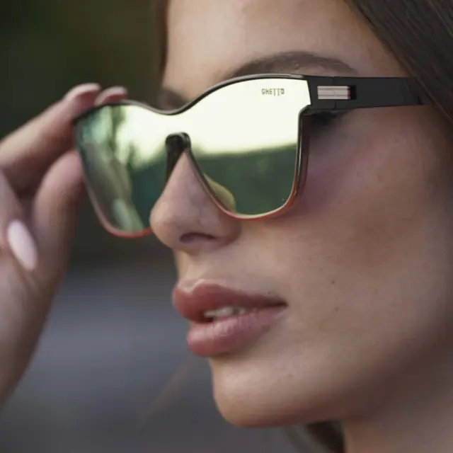 Ghetto Cat Eye Sunglasses BlackRed Frame For Women 3