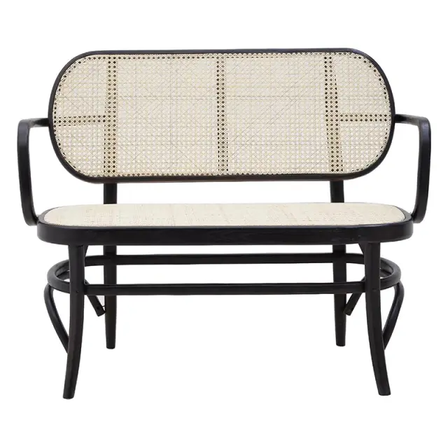 Παγκάκι Μαύρο/Εκρού Rattan 118x52x88/46cm 3-50-597-0064 2