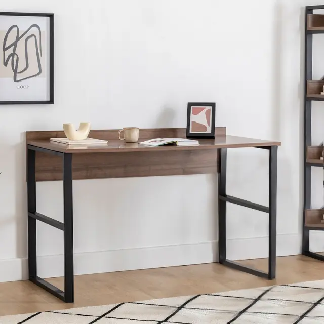 Γραφείο εργασίας Rana Megapap χρώμα καρυδί - μαύρο 120x60x78,8εκ.