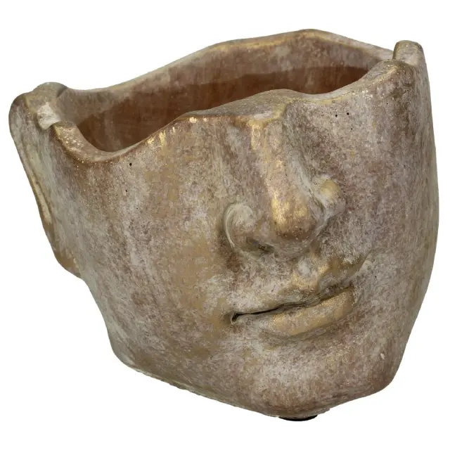 Κασπώ Πρόσωπο Χρυσό Τσιμέντο 16.5x15x11.5cm