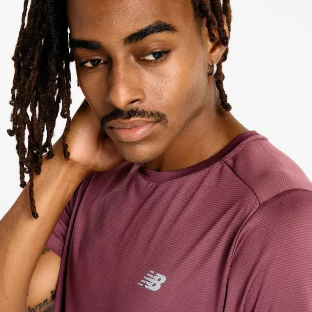New Balance Run T-Shirt (MT41222-FDP) - Βυσσινί 3