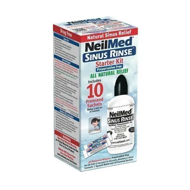 NeilMed Sinus Rinse Κιτ Εκκίνησης Ρινικών Πλύσεων με Φακελάκια 10pcs