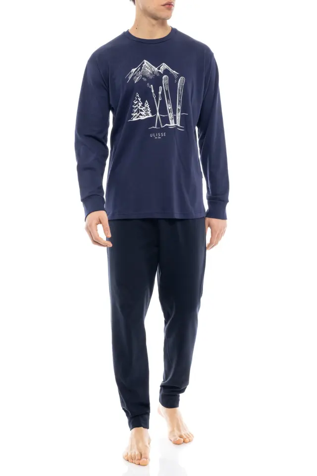 WN-M122 - Indigo Blue - PIJAMA T-SHIRT SKI NOS