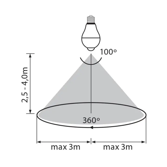 LED Λάμπα με Φωτοκύτταρο Yπερύθρων IR Ε27 11Watt VIV004985 3