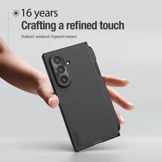 Nillkin Super Frosted FOLD Magnetic Pen Slot Back Cover for Samsung Galaxy Z Fold 7 Black 3