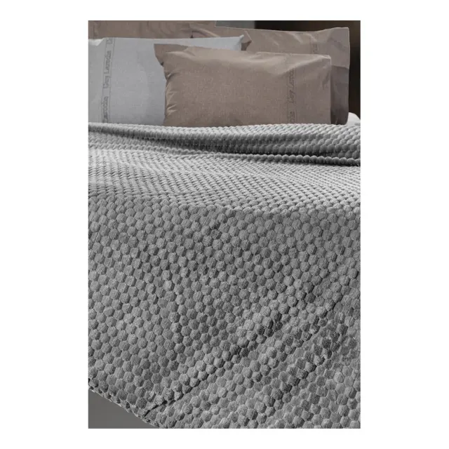 Σετ Κουβέρτα Fleece Υπέρδιπλη και Μαξιλαροθήκη Διακόσμησης Guy Laroche Smoothie Anthracite 220x240 3