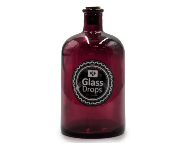Διακοσμητικό Μπουκάλι Glass Drops Retro (5714DB484) Aπό 100% ανακυκλωμένο γυαλί, Xωρητικότητας 300ml, Διαστάσεων Ø 7.3 x Υ 14 cm, Garnet 5714DB484 3