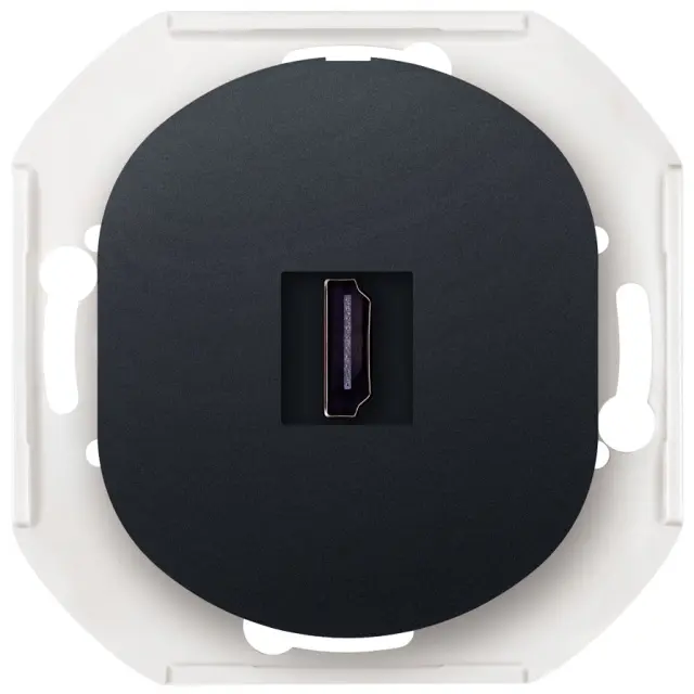 EON E6163.E1 HDMI/HDMI socket Keystone without cover frame soft-touch black 15.005.0169