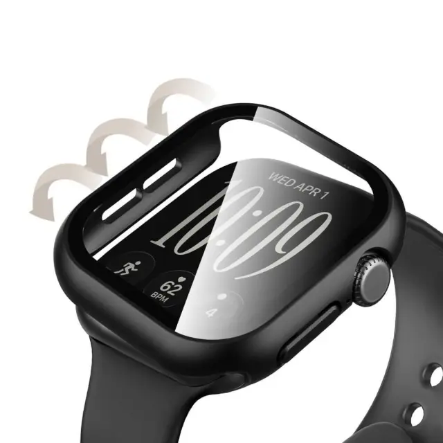 Tech-protect Defense 2-pack Apple Watch 12 (46 Mm) Black & Clear 3