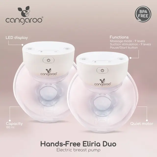 Cangaroo Wearable Διπλό Ηλεκτρικό Θήλαστρο Eliria Duo 3800146271572 2