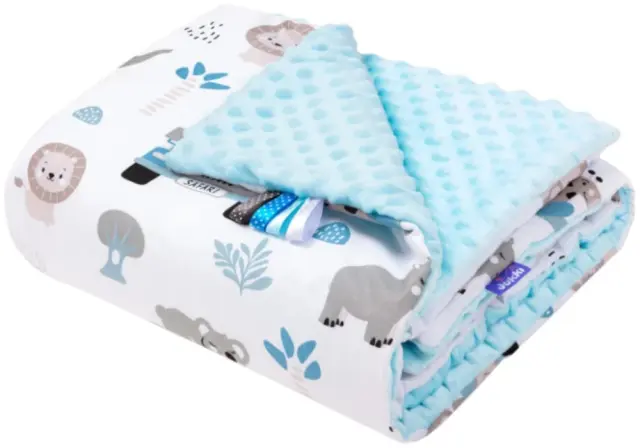 Παιδική Κουβέρτα 2 Όψεων 75x100cm Minky Blue Safari Turquoise 5904506803903 2