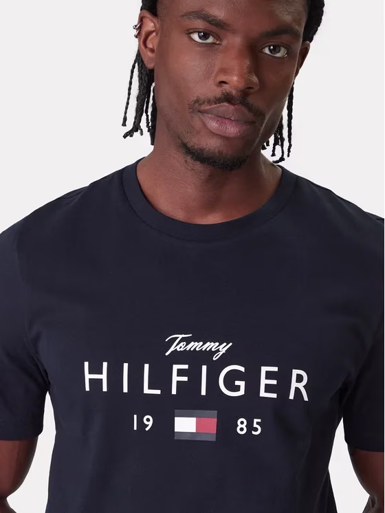 TOMMY HILFIGER T-Shirt Ανδρικό Μπλε Μπλε Σκούρο