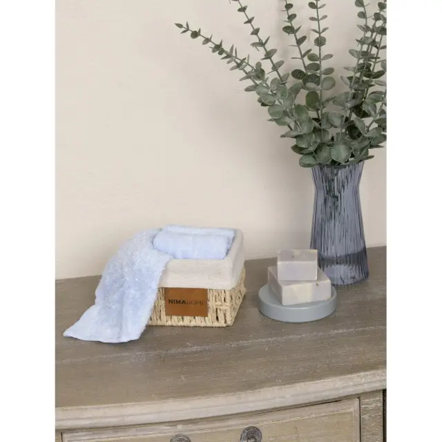 Καλαθάκι με λαβέτες Bamboo Bloom - Light Blue Σετ Λαβέτες (3 x 25x25) Γαλάζιο
