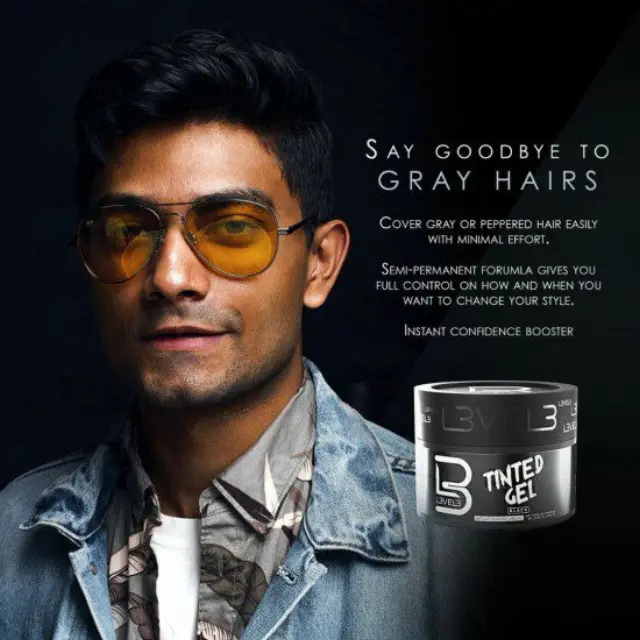 L3VEL3 Tinted Hair Gel Black 250ml 3