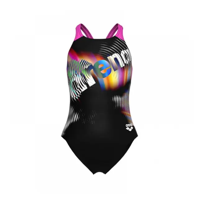 Arena Girl's Lit Logo V Back Swimsuit Μαύρο 010690-590 (Arena)