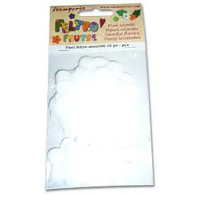 Λουλούδια Felt Διάφορα Σχήματα 2-4cm - White - 14τεμ