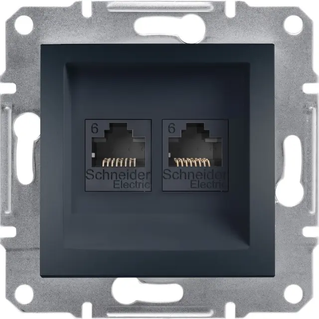 Asfora - double Data socket - RJ45 cat6 UTP, wo frame, anthracite