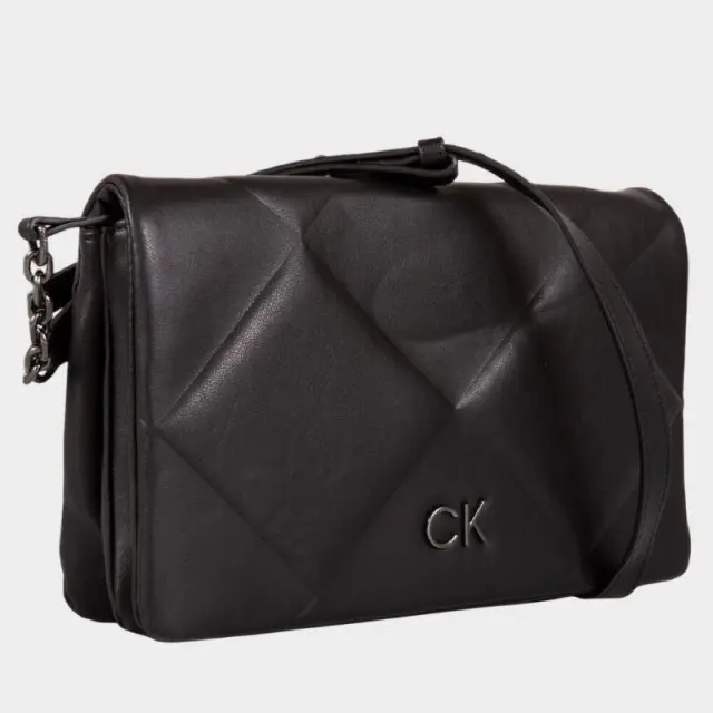 Calvin Klein - Γυναικεία Τσάντα Ώμου Re-Lock Quilt K60K611021-BEH Μαύρο 2