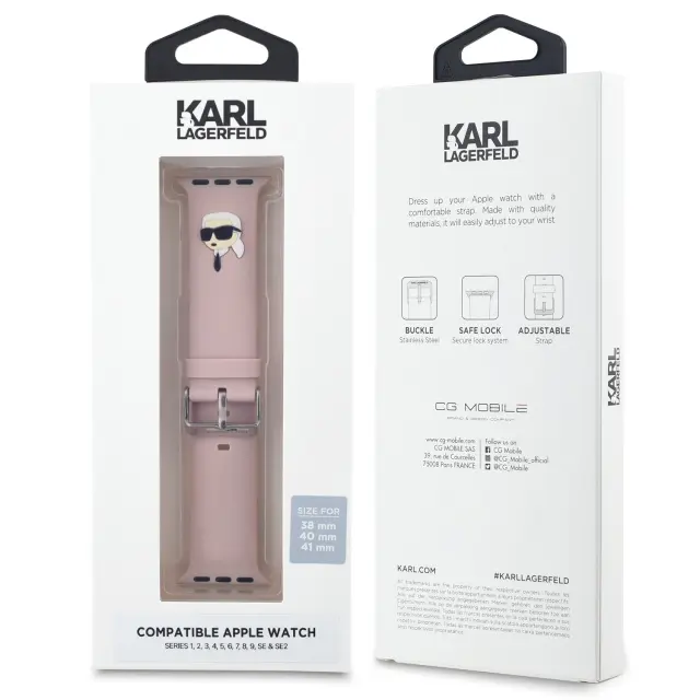 Karl Lagerfeld Karl Head NFT Watch Strap for Apple Watch 38/40/41 Pink 3
