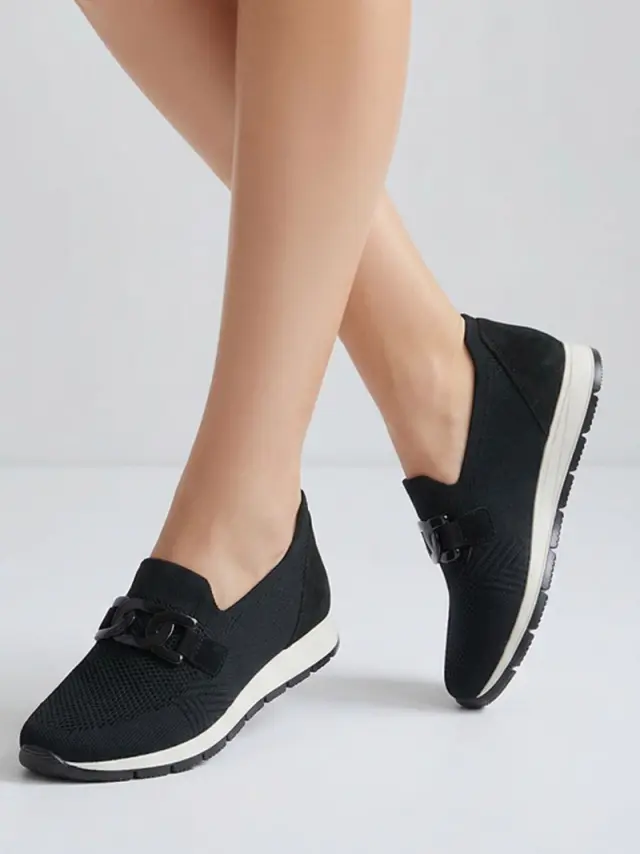 Imac Sneakers Γυναικείο ύφασμα/δέρμα Μαύρο IMA/755980 NERO 2