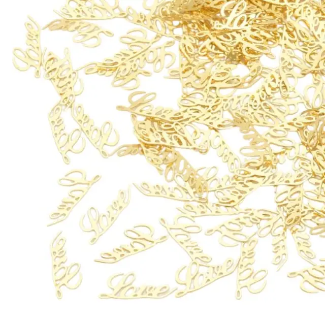 Μεταλλικά Διακοσμητικά - Micro Love Golden 3x7x0.1mm ~145τεμ (~1gr)