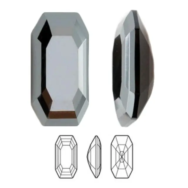 Swarovski 4595 Elongated Imperial Jet Hematite 12x6mm - 2τεμ