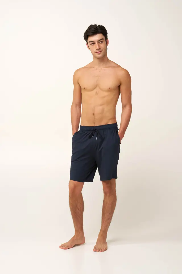 Βαμβακερή Ανδρική Βερμούδα με Τσέπες Vamp 24796 BLUE