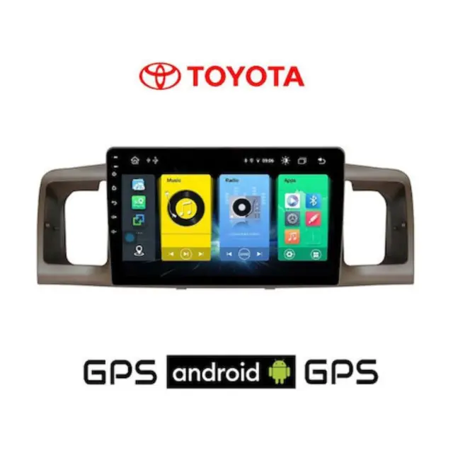 Οθόνη αυτοκινήτου Toyota Corolla 2003-2007 9″ αφής + Δώρο κάμερα οπισθοπορείας