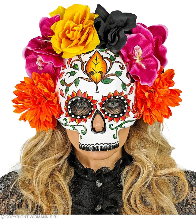 Αποκριάτικο Αξεσουάρ Μάσκα Dia de Los Muertos (Widmann) (W-08464) 2