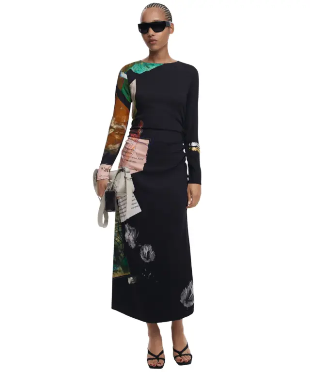 Desigual - Γυναικείο Φόρεμα Fiona Slim Fit 25WWVW08-2000 Μαύρο - XS