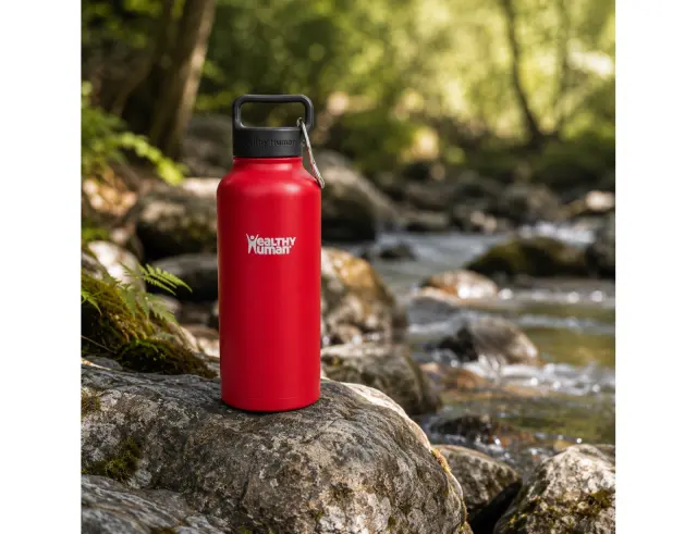 Μπουκάλι Θερμός Stein Healthy Human με χωρητικότητα 950ml και διατήρηση θερμοκρασίας 12h ζεστό / 24h κρύο - Red Hot 32OZ Red Hot