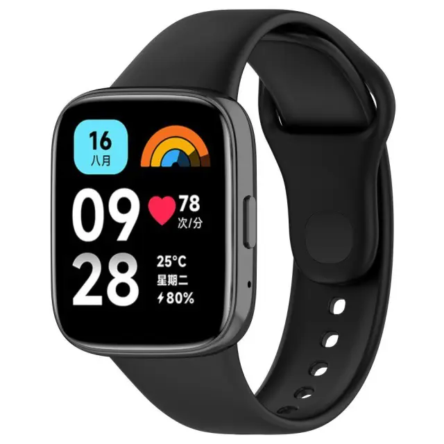 Ανταλλακτικό Λουράκι Σιλικόνης για Xiaomi Redmi Watch 3 Active Black OEM 2