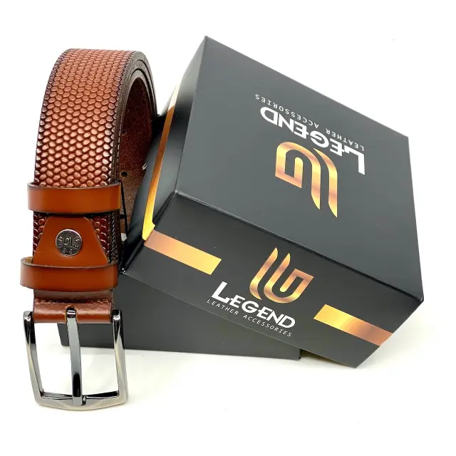 Κονιάκ Δερμάτινη Ζώνη Full Grain 3,5 cm 2