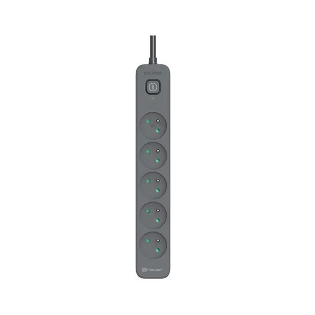 Tracer Power Strip Power Line+ 1,8m 5-socket Graphite (TRALIS47023)