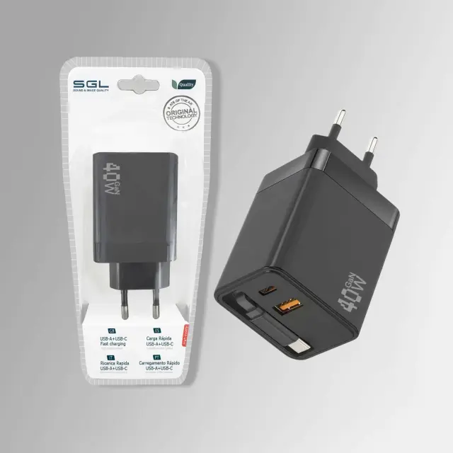 Αντάπτορας φόρτισης με καλώδιο Type-C & 2 θύρες USB-A & Type-C - Fast Charge - 40W - DS65 - 220724 2